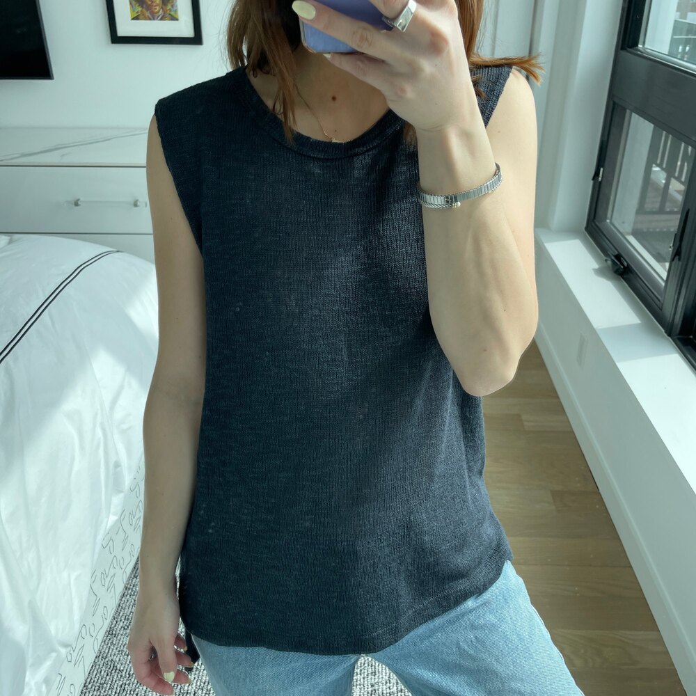 LNA Crew Neck High Low Hem Tank Top